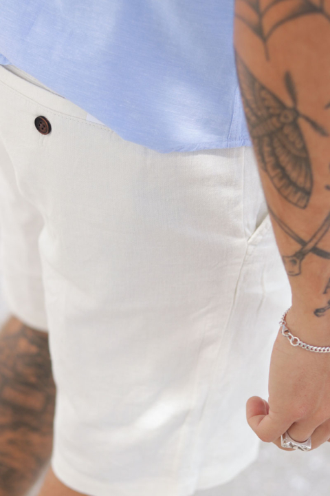 Selected Regular Brody Linen Shorts Cloud Dancer