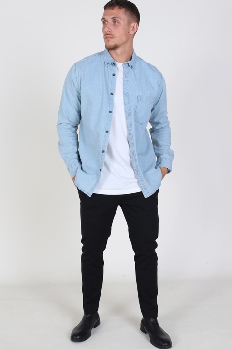 Only & Sons Basic Denim Chemises Light Blue Denim