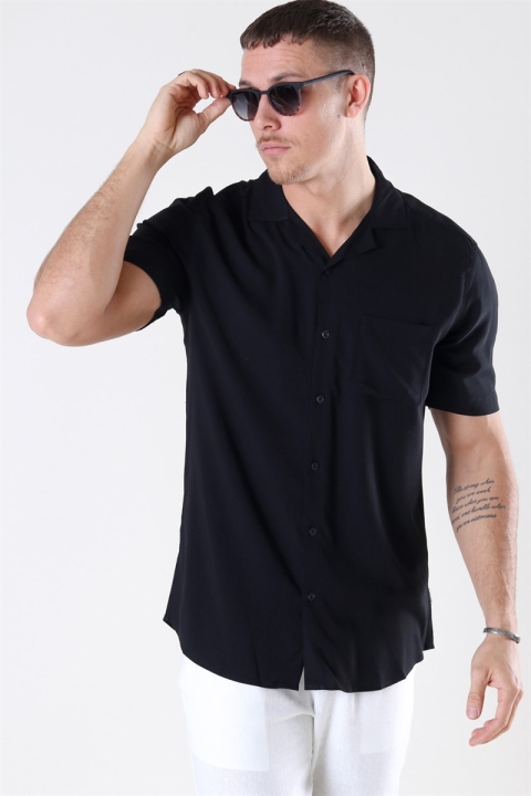 Only & Sons Silo Solid Viscose Chemises Black
