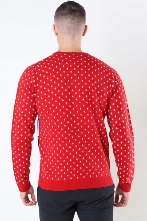 Only & Sons Xmas 7 Funny Top Tricot Pompeian Red