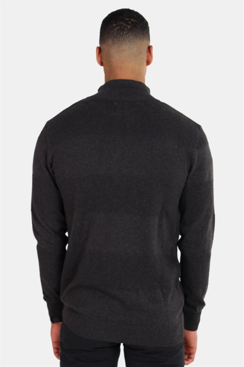 Kronstadt Jacob Zip Tricot Charcoal Mel/Orange