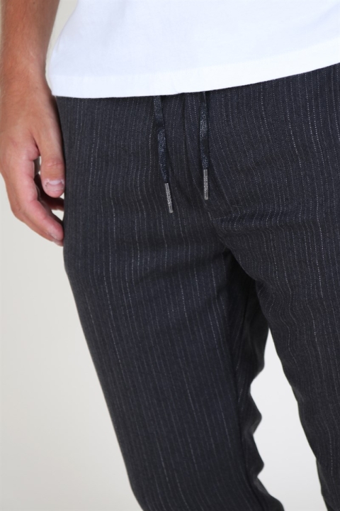 Solid Slim Truc Pinstripe Pantalon Dark Grey Melange