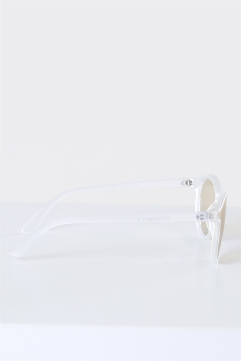Fashion 1384 des lunettes de soleil Matt Transparent Clear Lens w/Blue Mirror