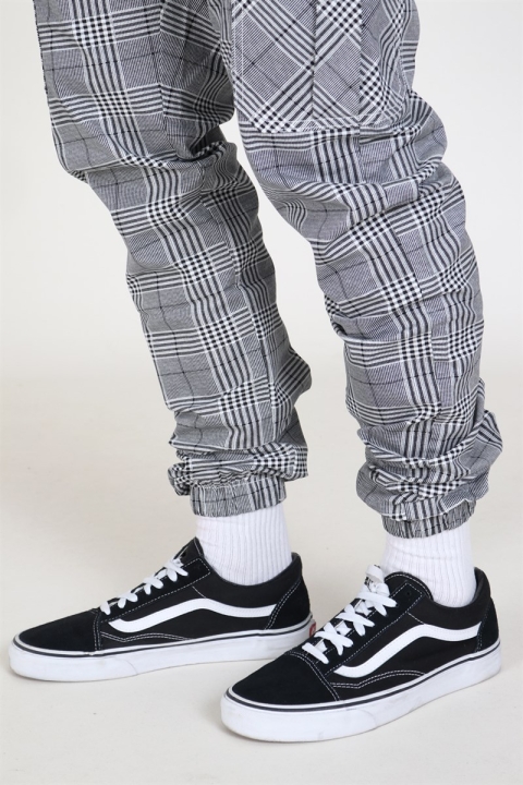 Urban Classics Glencheck Cargo Pantalon White/Black