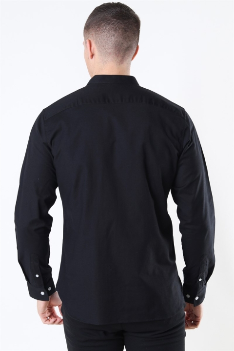 Clean Cut Copenhagen Oxford Mao Stretch L/S Chemises Black