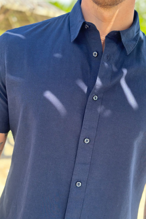 Selected Regular New Linen Shirt SS Sky Captain