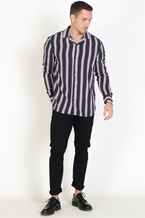 Solid Harris LS Cuba Stripe Chemises Inginia Blue