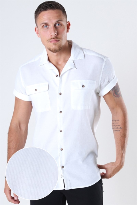 Only & Sons Andrew Waffle Chemises S/S White