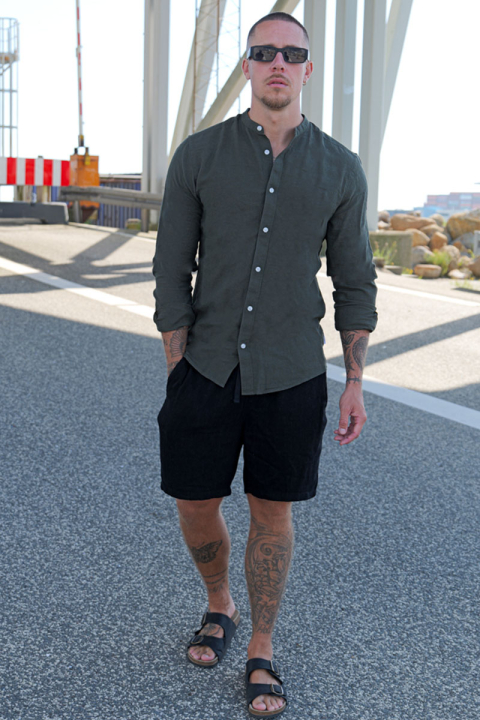 ONLY & SONS Caiden LS Linen Mao Shirt Kambaba