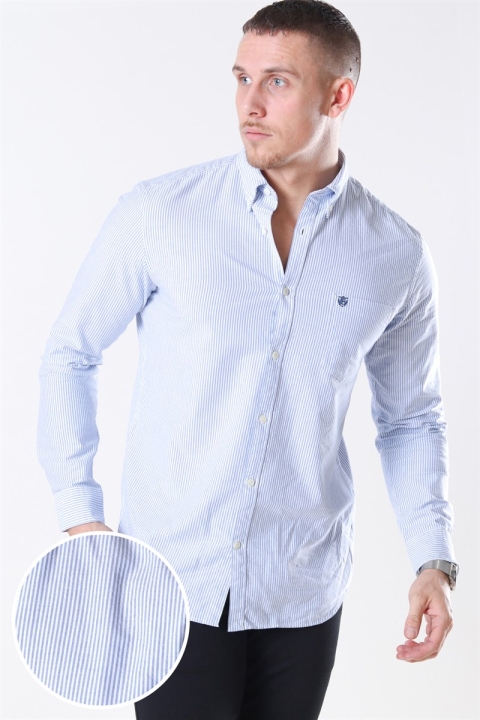 Selected Collect Chemises White/Light Blue Stripe