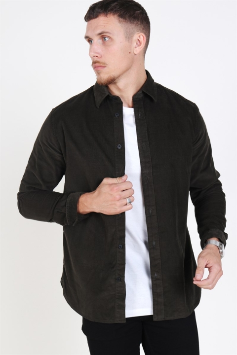 Selected Craig Cord Chemises Black Ink