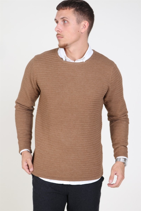Clean Cut Aberdeen Crew Neck Tricot Warm Sand Melange