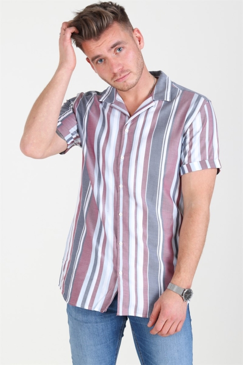 Jack & Jones Robert Stripe Chemises S/S Cordovan