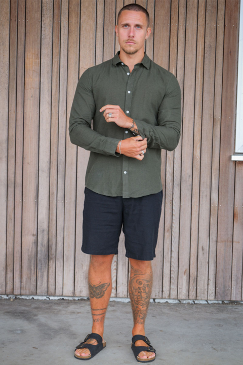ONLY & SONS Caiden LS Linen Shirt Kambaba