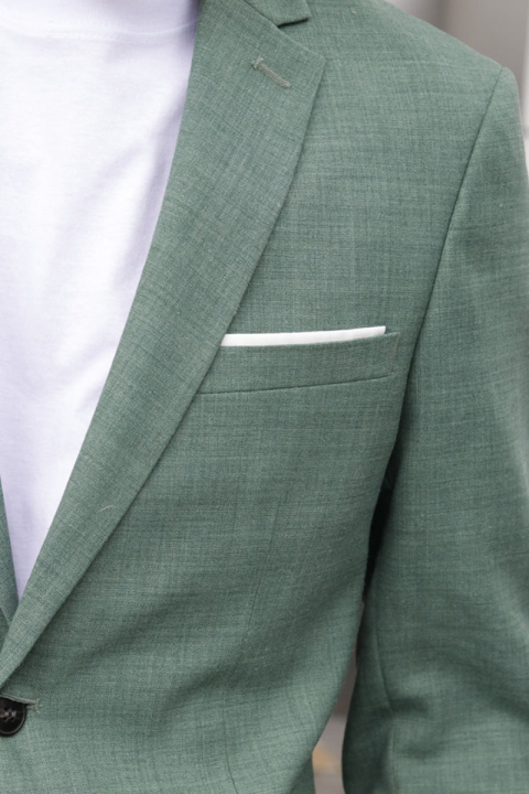 Selected SLIM OASIS LINEN BLAZER Light Green Melange