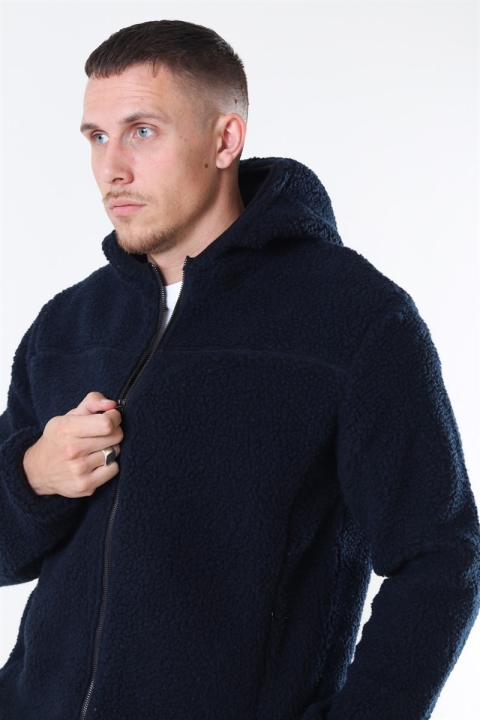 Solid Lon Hood Veste Insignia Blue