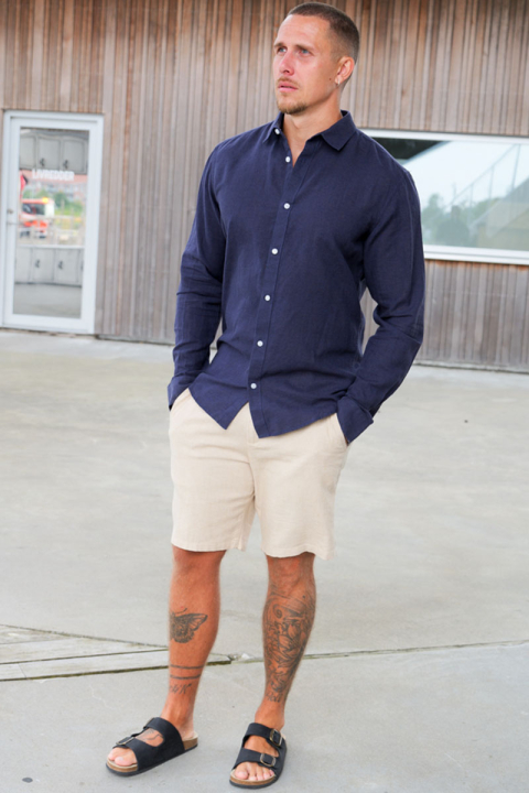 ONLY & SONS Caiden LS Linen Shirt Night Sky