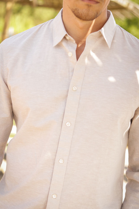 Selected Slim Sun Linen Shirt LS Pure Cashmere