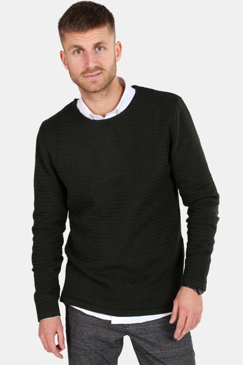 Clean Cut Aberdeen Crew Neck Tricot Dark Green Melange