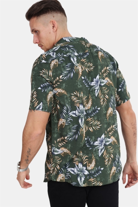 Only & Sons Thomas SS Reg Viscose Chemises Re Deep Forest