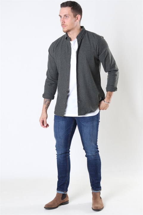 Only & Sons Edin LS Flannel Twill Chemises Deep Depths