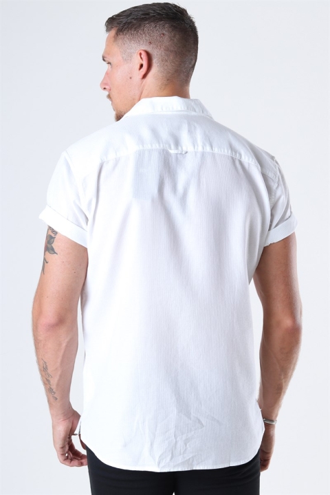 Only & Sons Andrew Waffle Chemises S/S White