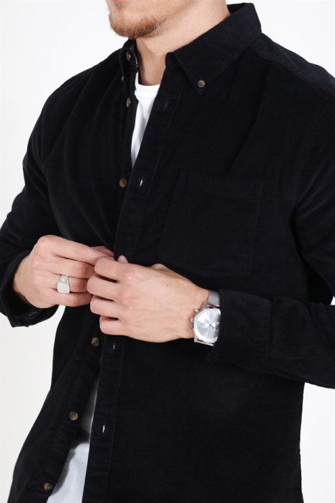 Only & Sons Georg Solid Corduroy Chemises Black