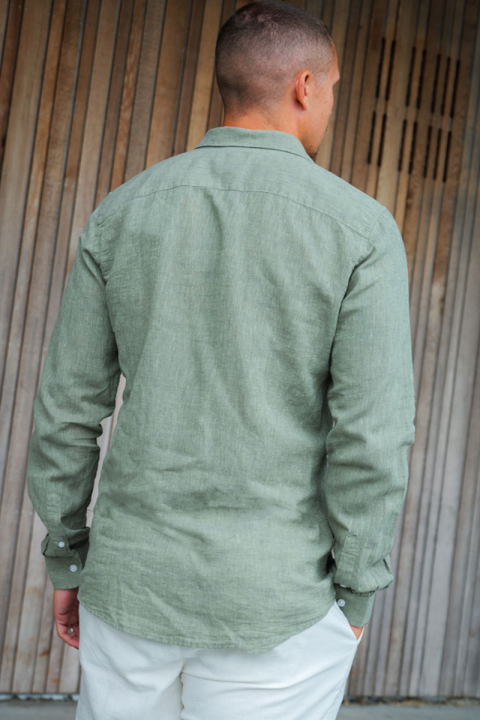 ONLY & SONS Caiden LS Linen Shirt Swamp
