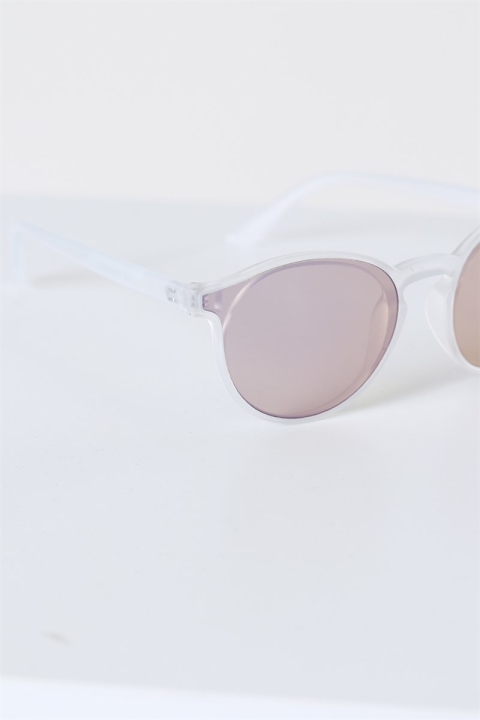 Fashion 1384 des lunettes de soleil Matt Transparent Clear Lens w/Blue Mirror