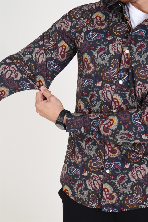 Only & Sons Frederik L/S Paisley Stretch Chemises Phantom