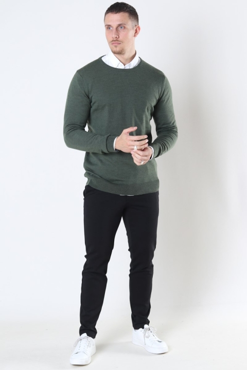 Clean Cut Copenhagen Merino Wool Crew Tricot Army Melange
