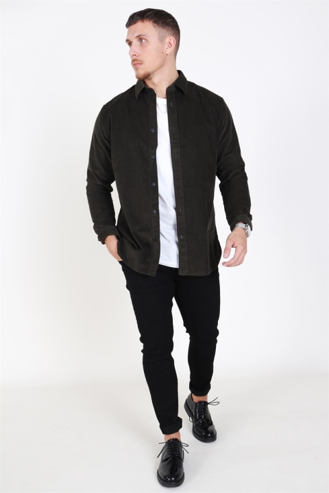 Selected Craig Cord Chemises Black Ink