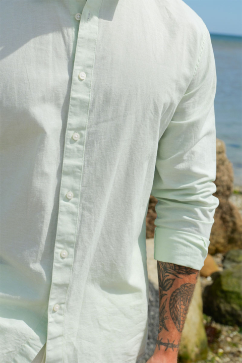 Selected Reg New Linen Shirt LS Vetiver