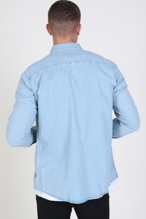 Only & Sons Basic Denim Chemises Light Blue Denim