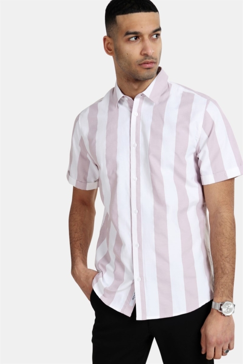 Only & Sons Travis SS Striped Thin Oxford Chemises Violet Ice