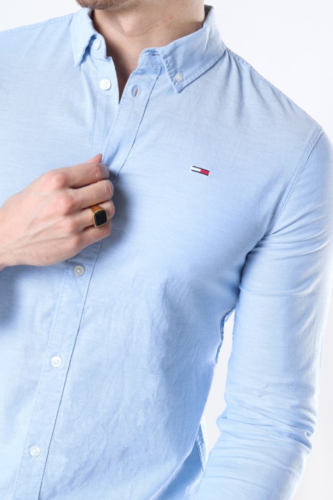 Tommy Jeans Slim Stretch Oxford Chemises Perfume Blue