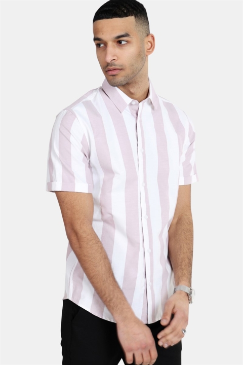 Only & Sons Travis SS Striped Thin Oxford Chemises Violet Ice