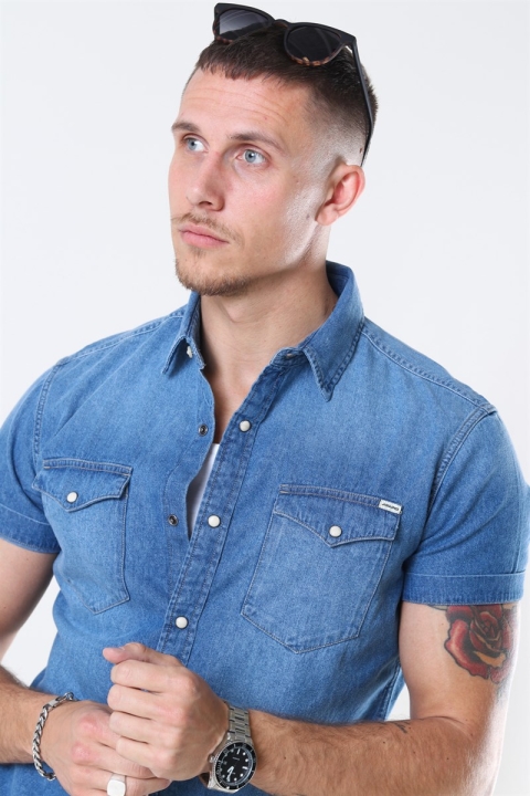 Jack & Jones Sheridan Chemises S/S Medium Blue Denim