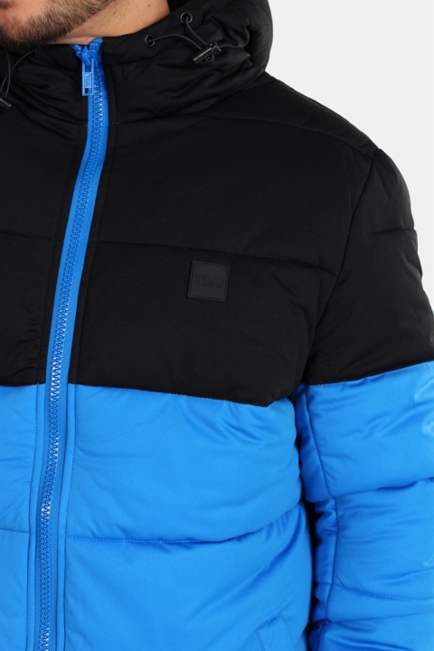 Urban Classics TB2425 Hooded 2-Tone Puffer Veste Bright Blue/Black