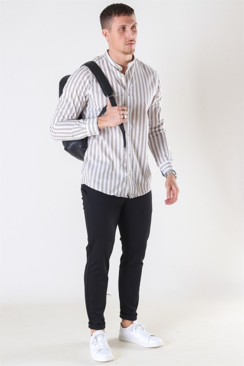 Only & Sons Matthew LS Stripe Manderine Chemises Chinchilla