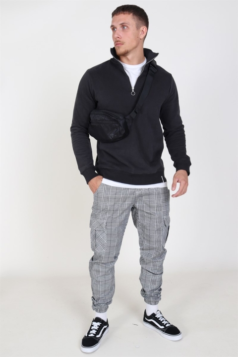 Urban Classics Glencheck Cargo Pantalon White/Black