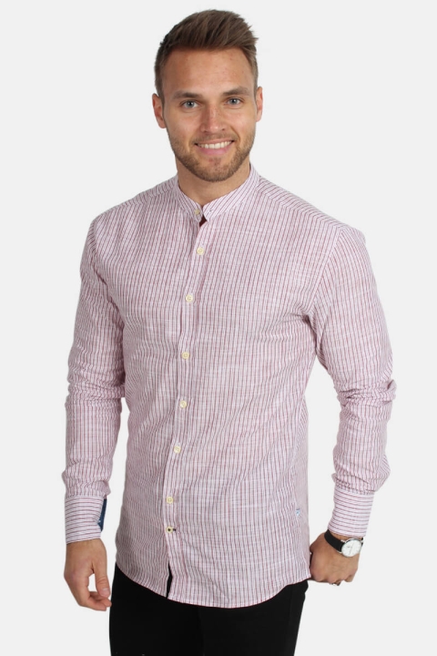 Kronstadt Dean Henley Stripe Chemises Red
