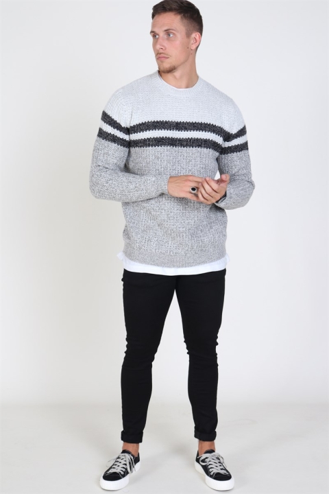 Only & Sons Lazlo Blocked Crew Neck Tricot Cloud Dancer