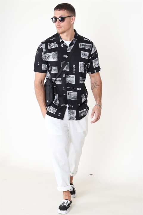 Only & Sons Oliver SS Printed Chemises Black
