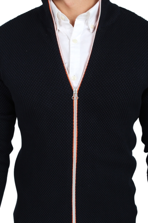 Kronstadt Erik Zip Tricot Navy/Orange