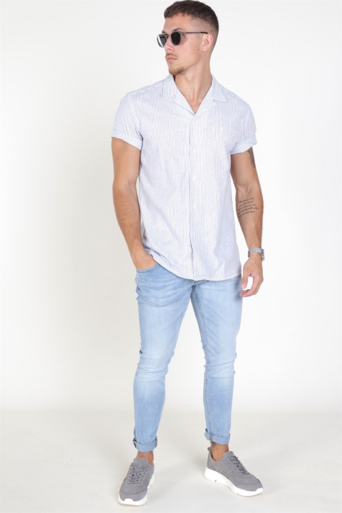 Les Deux Simon Chemises White/Navy