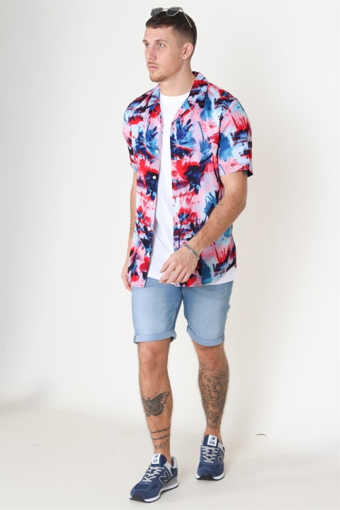 Only & Sons Oliver SS Printed Chemises Dark Blue