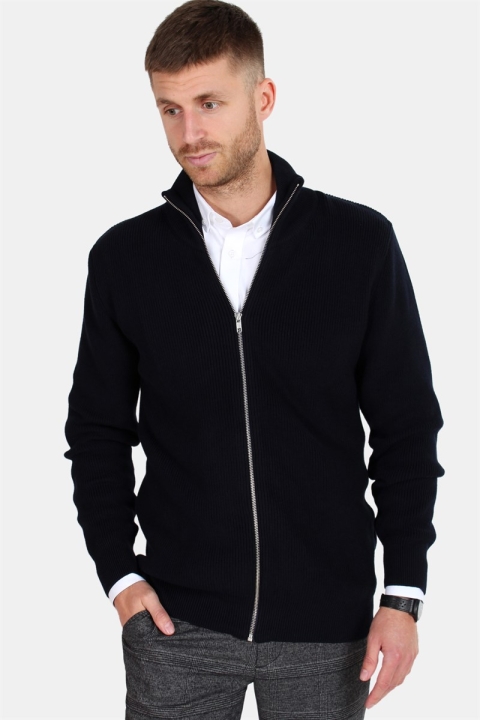 Clean Cut Osin Zip Cardigan Tricot Navy