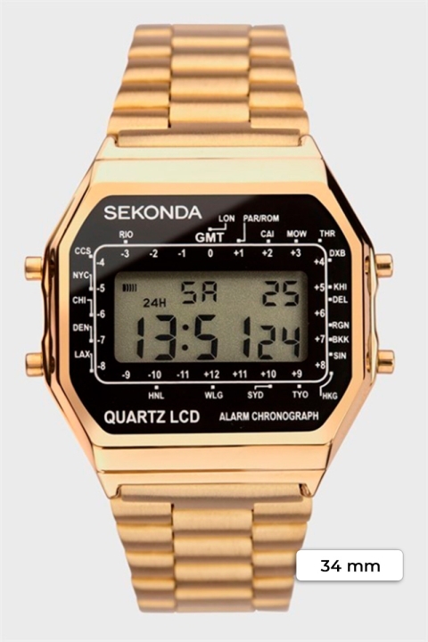 Sekonda 1817 Classic Gold Plated Bracelet Digital Montres