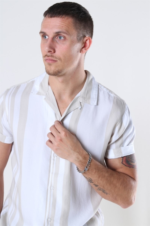 Selected Reg Kevin Chemises SS Stripes B Peyote Stripes